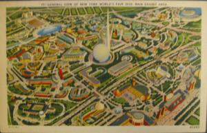 NY World's Fair 1939 Aerial View Postcard