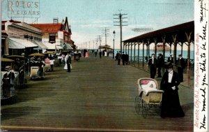 Boardwalk Atlantic City NJ - ROLLING CHAIRS - VINTAGE - POSTCARD - PC POSTED