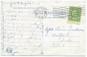 US Blowing Rock, North Carolina.  used and stamped.  mailed 1936.