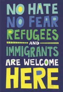 Refugees Are Welcome Here Anti Racism Campaign Politics Postcard