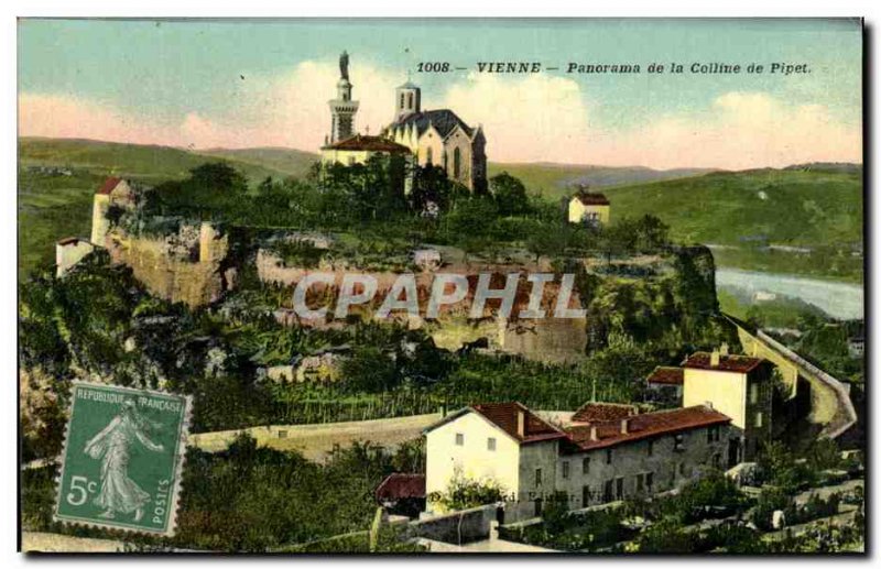 Postcard Old Vienna Panorama Hill Pipet