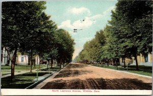 Wichita Kansas~North Lawrence Avenue Homes~Wide Dirt Road~Shade Trees~1908