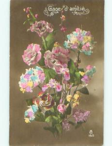 tinted rppc c1910 BEAUTIFUL FLOWERS AC9323