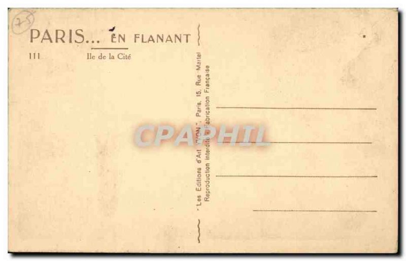Old Postcard Paris Ile de la Cite