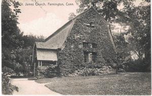 Farmington CT St James Church 1910 Rotograph 