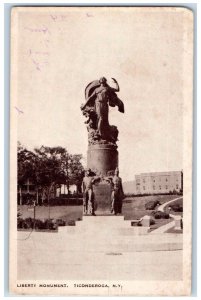 c1910 Liberty Monument Park Ticonderoga New York NY Vintage Unposted Postcard 