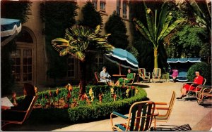 Vtg San Francisco California CA Hotel Canterbury Flower Garden Patio Postcard