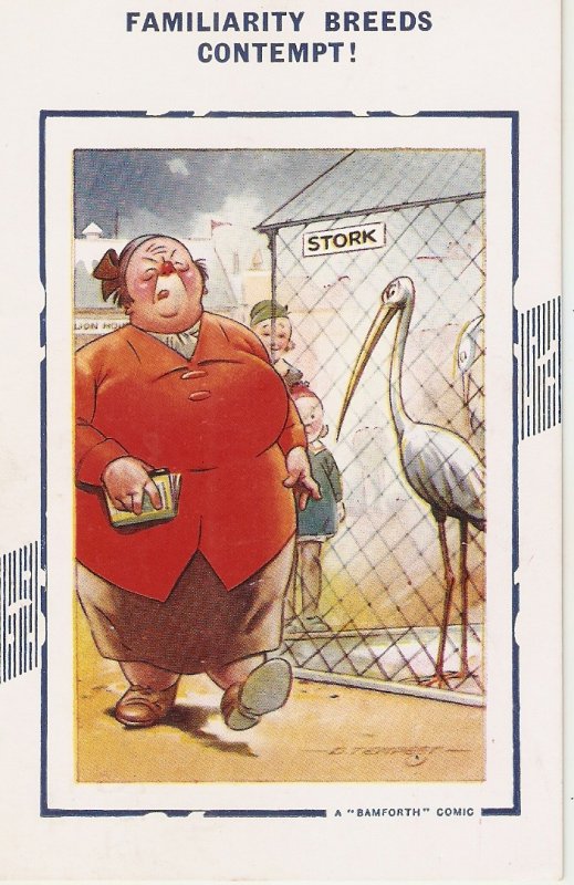 Lot of six (6) Humorous Bamforth Comic postcards