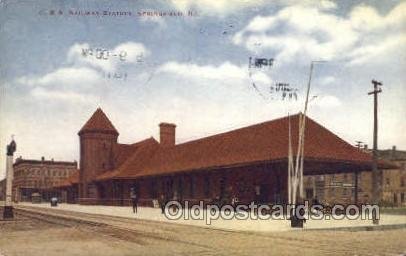 C and A RR Station, Springfield, IL, Illinois, USA Train Railroad Station Dep...