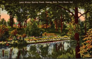 Indiana Terre Haute Deming Park Izaak Walton Rearing Ponds !944 Curteich