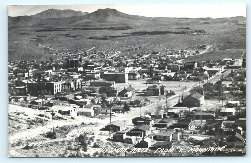 c1940s Kingman Arizona from K Mountain Birdseye Real Photo Postcard RPPC A1