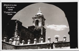 Mexico Dominican Church Tepoztlan Morelos Vintage RPPC C078