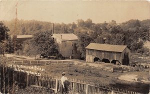 J58/ Birmingham Ohio RPPC Postcard c1910 Erie County Mill Covered Bridge 284