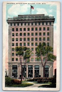 1928 Flint Michigan Vintage Postcard Industrial Savings Bank Building Exterior