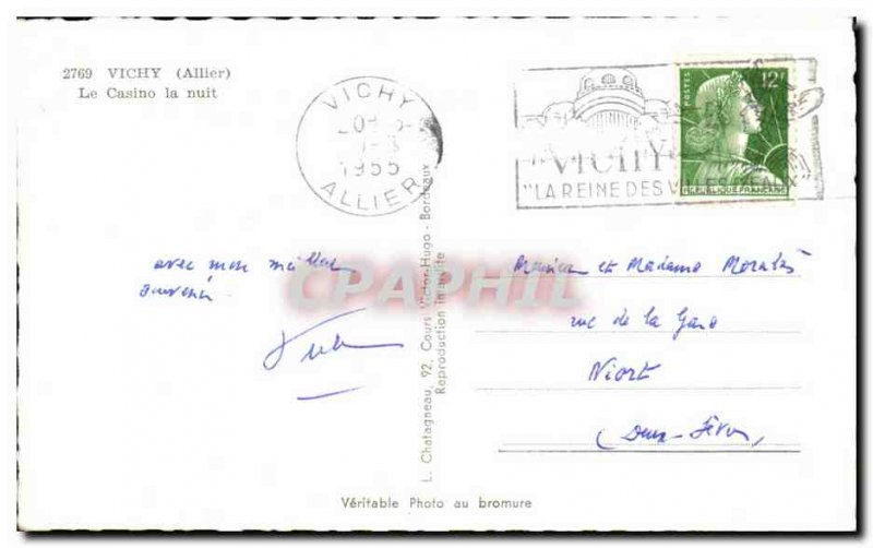 Old Postcard Vichy Casino Night