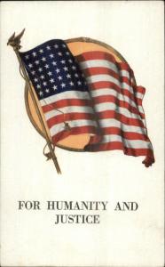 American Flag FOR HUMANITY & JUSTICE c1910 Postcard - Samuel Levinson