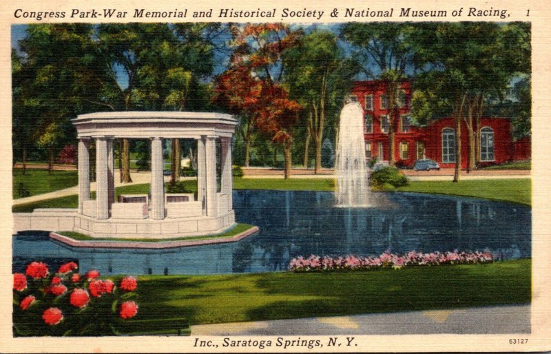 New York Saratoga Springs Congress Park War Memorial and Historical Society &...