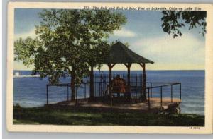 Linen Postcard..Bell & Boat Pier at Lakeside,Ohio..OH..La...