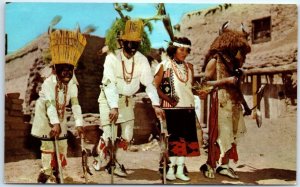 Postcard - Deer And Buffalo Dancers - Santa Clara Pueblo, New Mexico