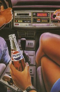 1980s Car Radio Cassette Tina Turner Pepsi Cola Plain Back Postcard