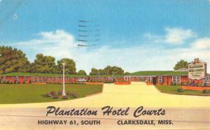 Clarksdale Mississippi Plantation Hotel Courts Antique Postcard K46934