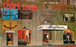 California Los Angeles Mayflower Hotel 1950s Roberts Night Postcard 22-5982