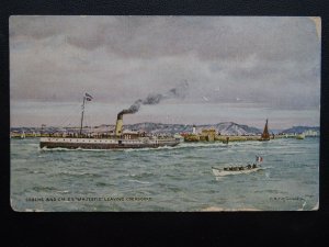 Shipping S.S. MAJESTIC Cosens & Co. Leaving Cherbourg c1911 Postcard