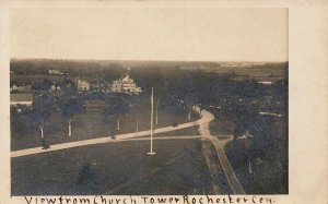 Rochester MA View From Church Tower in 1911, Real Photo Postcard