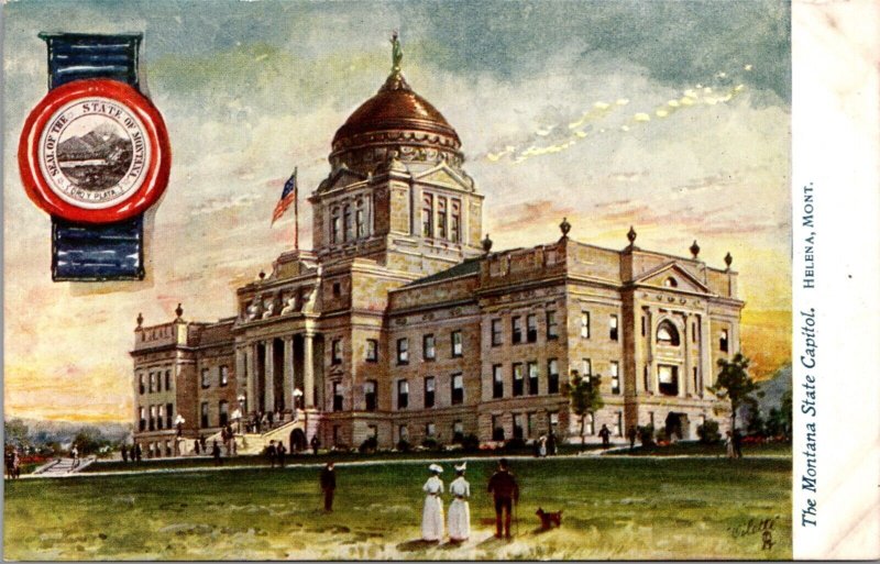 Oilette State Capitols Postcard Montana State Capitol in Helena, Montana Unused