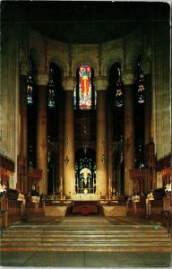 Interior Cathedral St John Divine New York NY Postcard PM Cancel WOB Note 