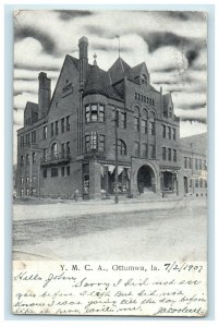 1907 Y. M. C. A Building Street View Ottumwa Iowa IA Posted Antique Postcard
