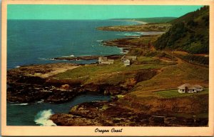 Cape Perpetua Oregon OR Birds Eye View Oregon Coast UNP Chrome Postcard