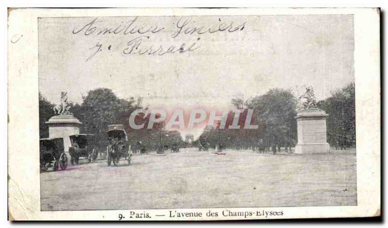 Old Postcard Paris Champs Elysees