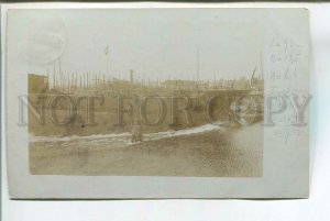 481728 Germany Poland Szczecin 1909 ship on the slipway Vintage photo postcard