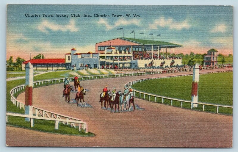 Postcard WV Charles Town The Charles Town Jockey Club Inc Horse Race Track K19