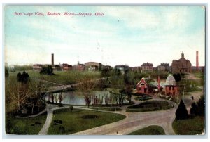 1909 Bird's Eye View Soldiers Home Exterior Dayton Ohio OH Posted Trees Postcard