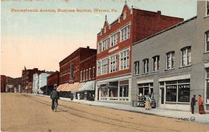 Warren Pennsylvania business section on Pennsylvania Avenue antique pc (Y7536)