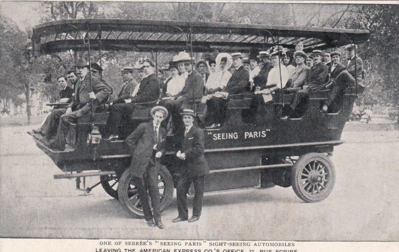 France Paris Sight-Seeing Car Leaving American Express Company Office sk3382