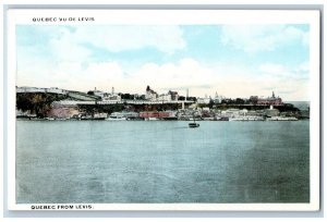 Quebec Canada Postcard Quebec from Levis Steameboat c1920's Unposted Antique