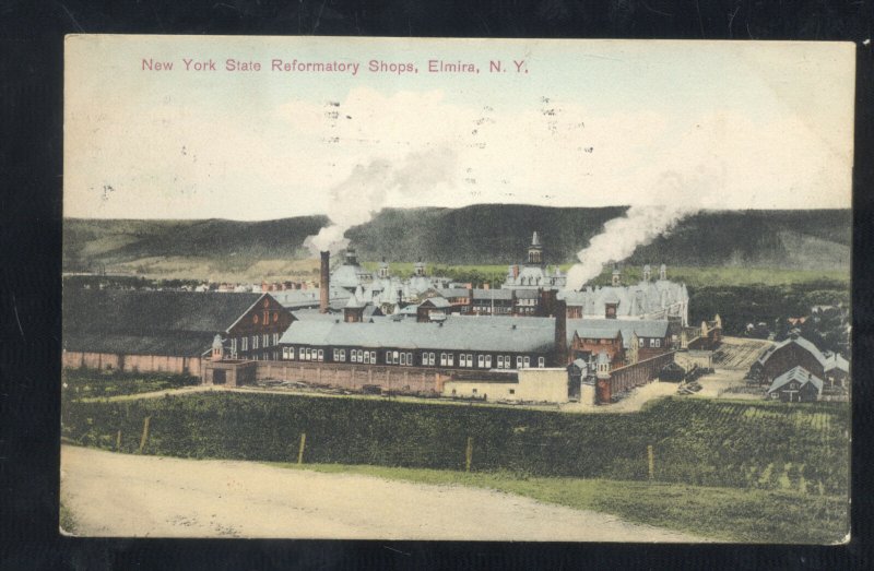 ELMIRA NEW YORK STATE REFORMATORY SHOPS PRISON 1910 VINTAGE POSTCARD
