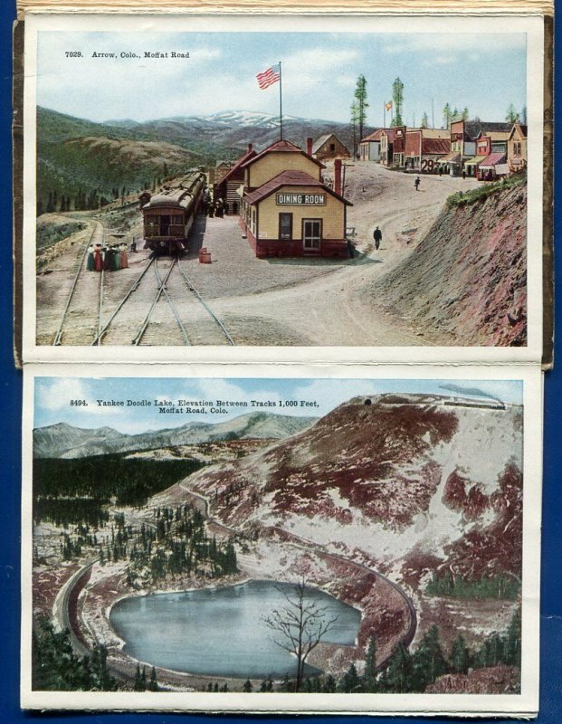 Moffat Road Colorado Folding Post Card  22 views railroad postcard folder 1910s