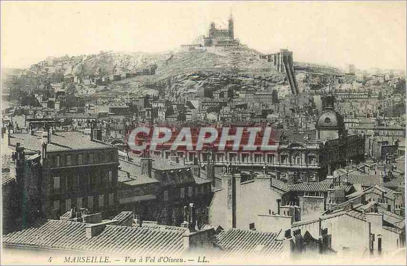 Postcard Old Marseille Vue flight Bird