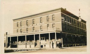 Postcard RPPC Minnesota Madison Hotel Lac Qui Parle roadside 23-1510