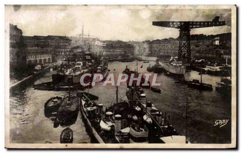 Old Postcard Brest Port War Ships