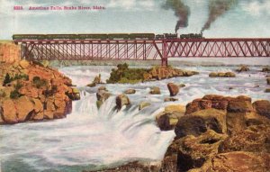 13139 Passenger Train on Bridge, American Falls, Snake River, Idaho