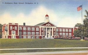 Bridgeton New Jersey~High School~1949 Linen Postcard