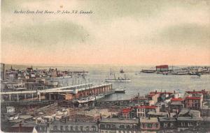 St John New Brunswick Canada Harbour from Fort Howe Antique Postcard J50170