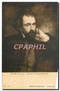 Old Postcard Gustave Ricard Chenavard Portrait of the Painter Museum of Longc...