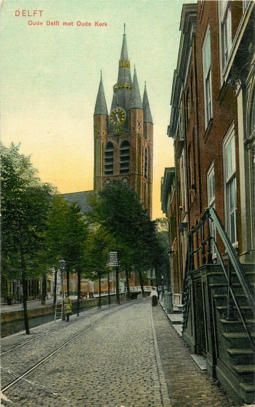 Netherlands Delft old postcard