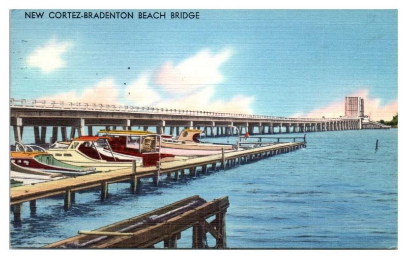 1965 New Cortez-Bradenton Beach Bridge, FL Postcard *5N17